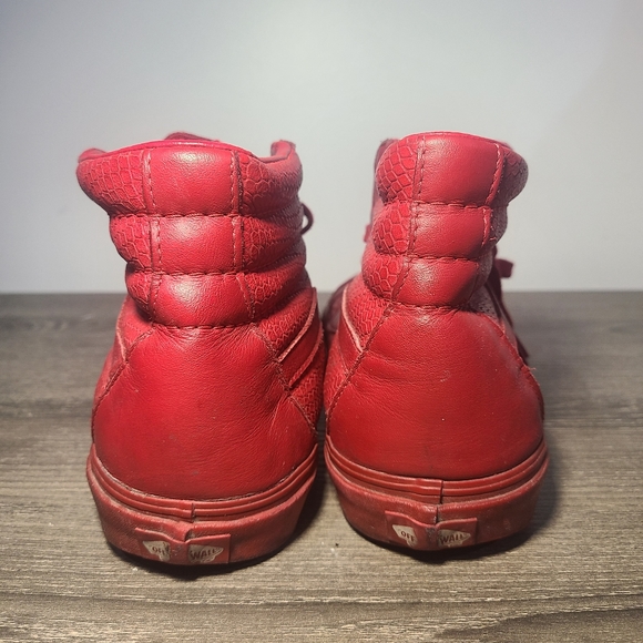 leather vans high top size 9.5 men - Picture 4 of 8